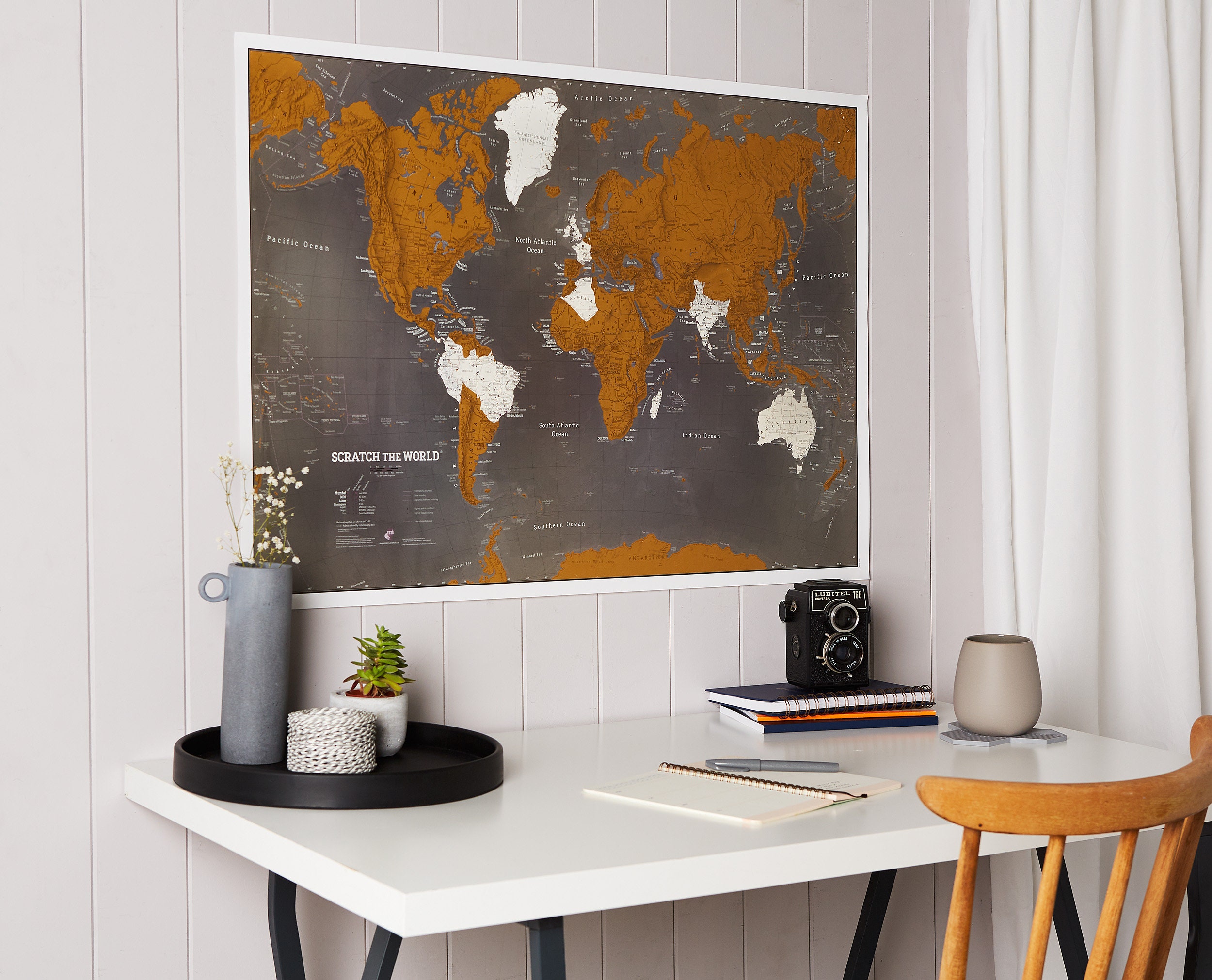 Scratch the World ® Black Map Edition rasca los lugares donde viajas cartel  colgante de pared, regalo, regalo para él, regalo para ella, envío gratuito  -  España