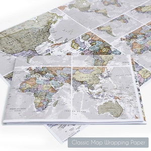 Scratch the World ® most detailed travel map print home decor, birthday gift, 18th, 21st, gift, gift for him, gift for her w/Classic Wrapping