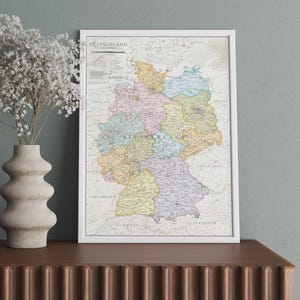 Map of Germany Poster Art - wall decor print - classic edition - home decor - map gift
