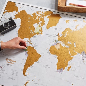 Scratch the World ® - en français -- grattez vos voyages ! - best-seller, cadeau d'anniversaire, cadeau pour lui, cadeau pour elle, livraison gratuite