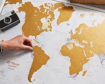 Scratch the World ® - en français -- grattez vos voyages ! - best-seller, cadeau d'anniversaire, cadeau pour lui, cadeau pour elle, livraison gratuite
