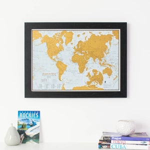 Personalised Scratch the World® travel edition map print home, gift for him, gift for her, scratch off, world map, travel gift, gift image 4