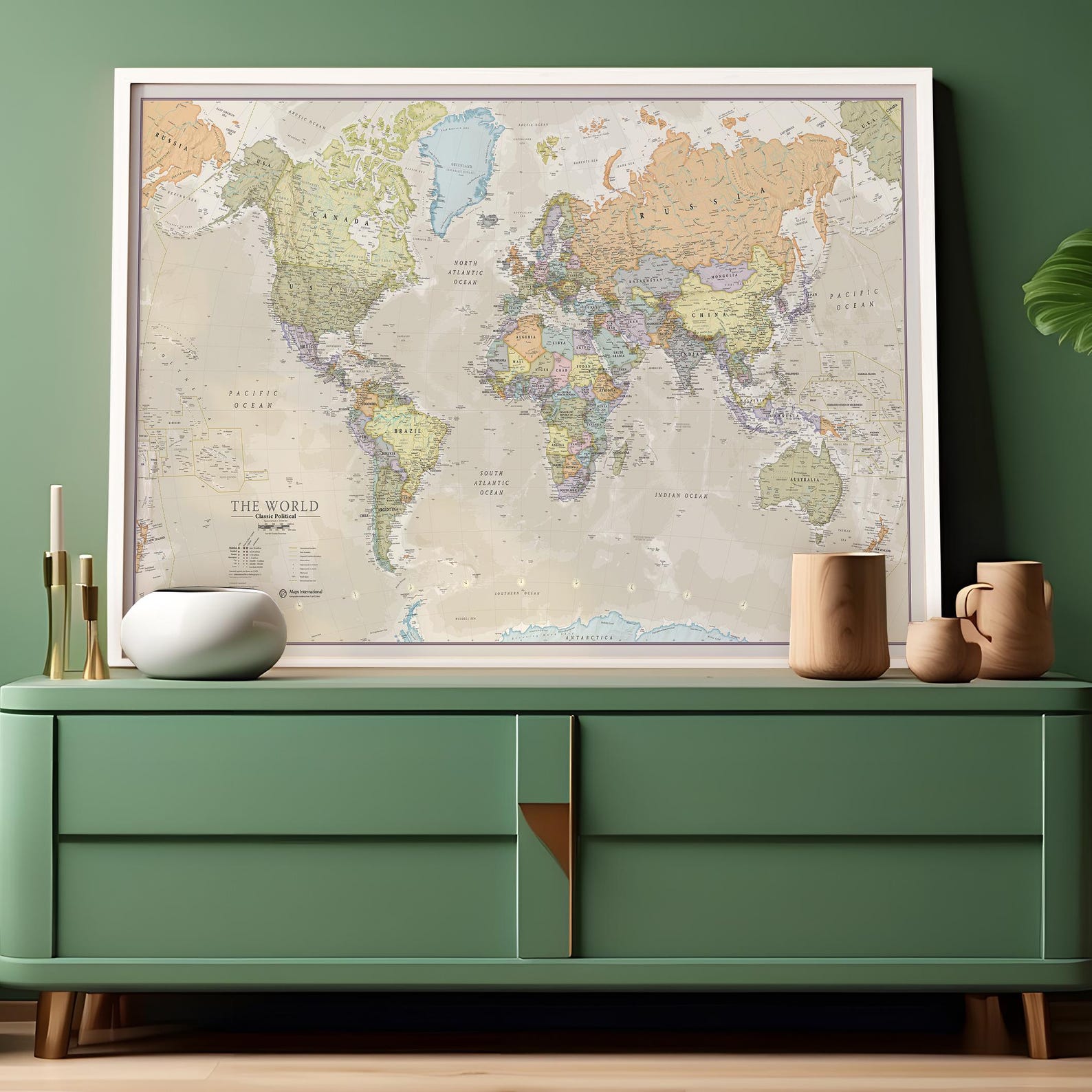 World Map Wall Decor