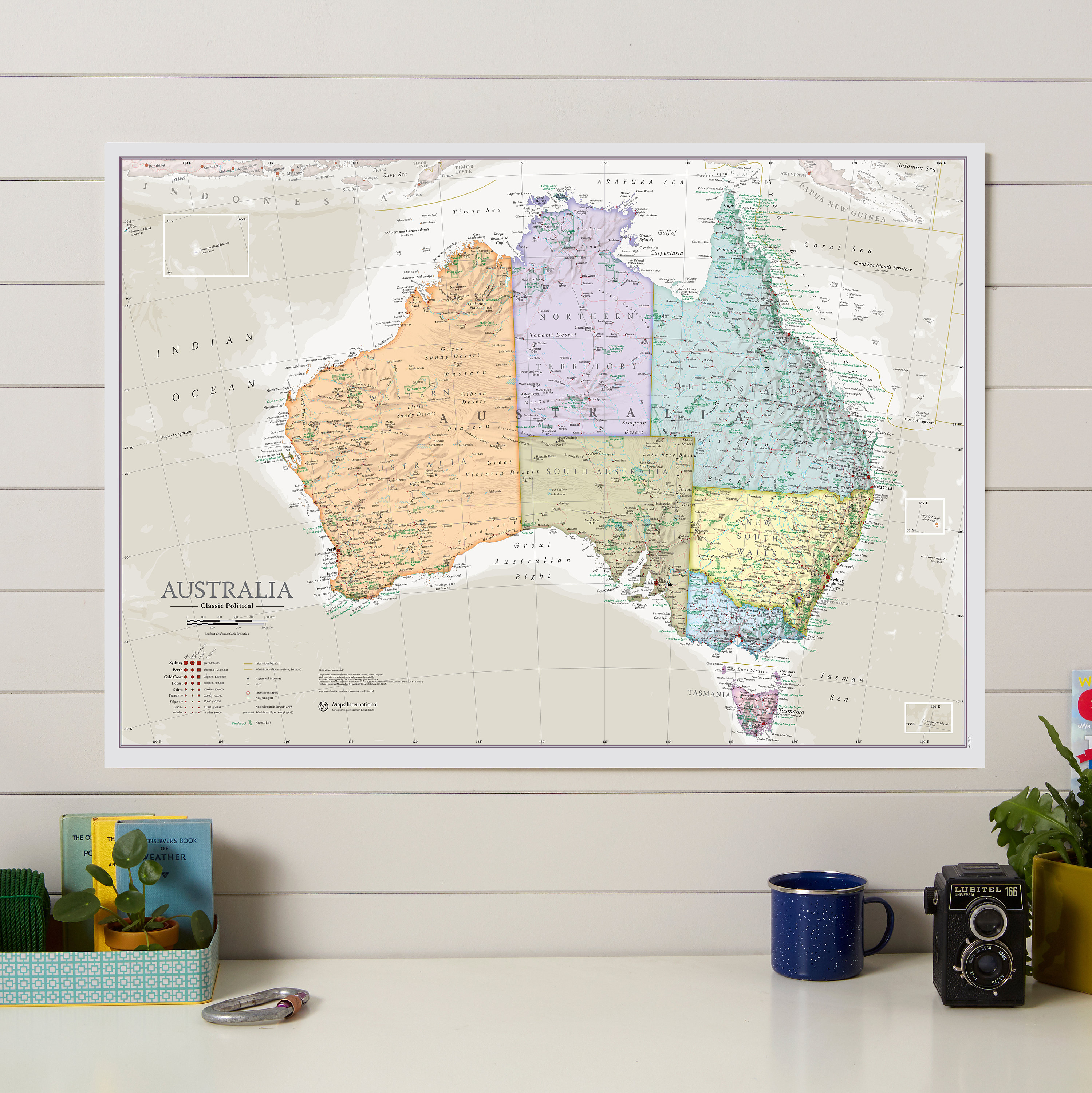 Map of Australia Poster - Wall Decor Print - Classic Edition - Home ...