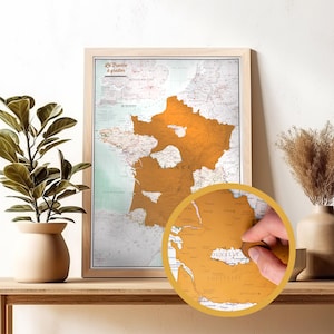 Carte de la France à gratter – Affiche de suivi de voyage