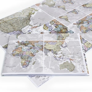 World Map Wrapping Paper classic, map paper, travel, gift wrapping, gift for him, gift for her, map, poster, world map, free shipping image 2
