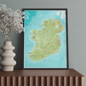 Ireland Travel Wall Map Poster Art - wall decor print - home decor - map gift