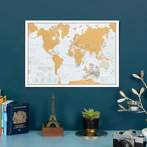 Personalised Scratch the World® travel edition map print home, gift for him, gift for her, scratch off, world map, travel gift, gift image 2