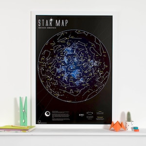 Glow In The Dark Star Map - cadeau pour lui, cadeau pour elle, chambre, salle de jeux, livraison gratuite, enfants, carte, carte éducative, lueur dans le noir, cadeau