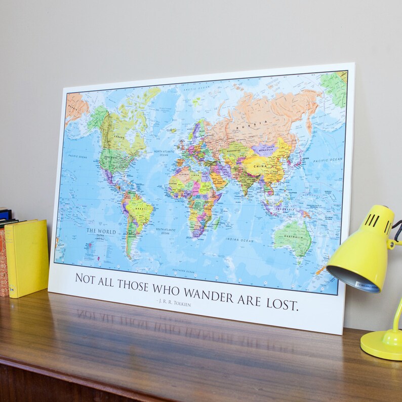 Personalised Map of the World Pinboard Art Decor Free Etsy UK