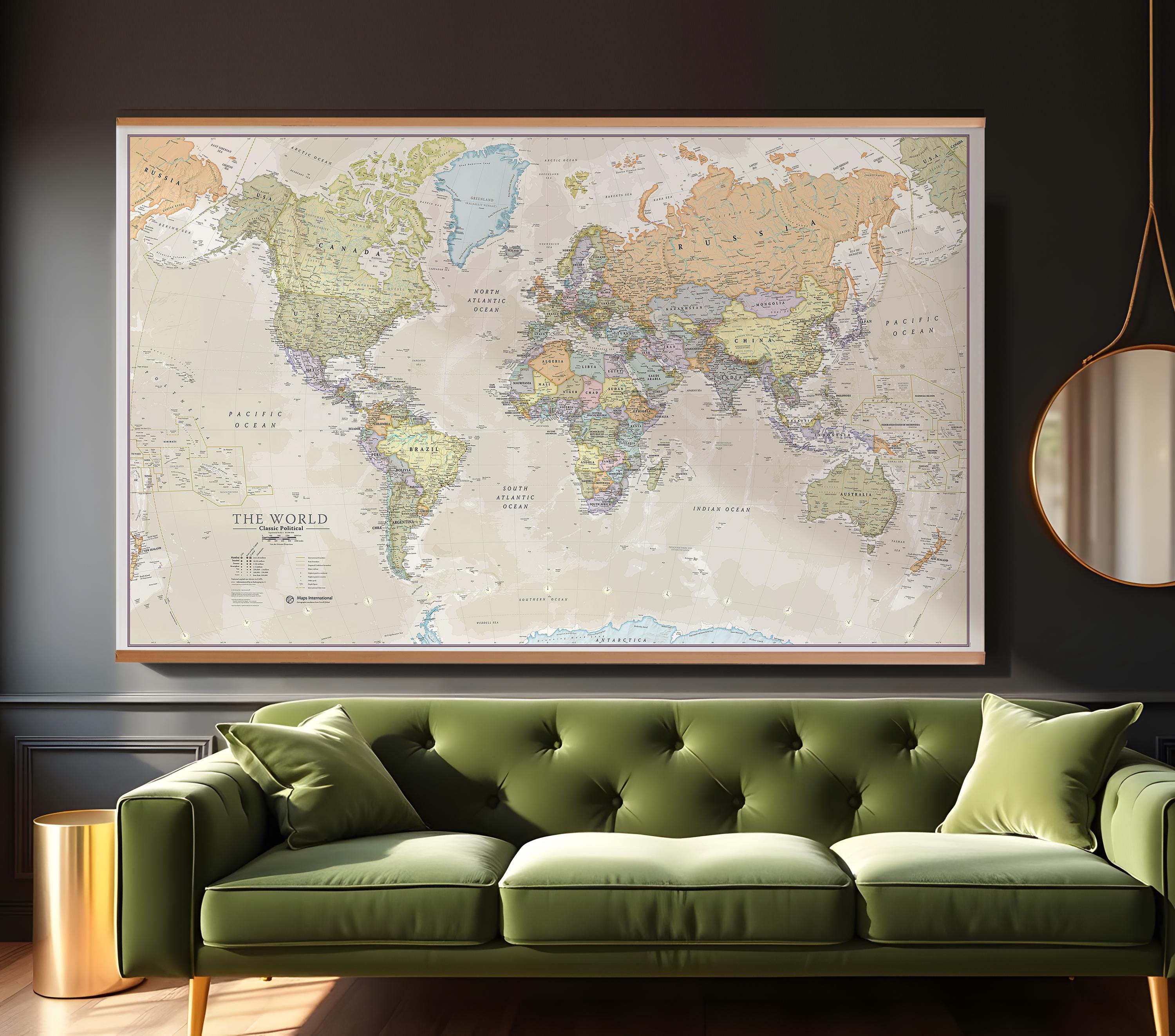 IMPRIMIBLE, Mapa Mundial Del Océano Para Niños, Impresión Oceánica De