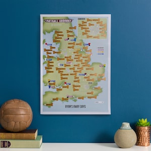 Personalised Scratch Off 92 Football Grounds Print – 2026-2027 Season Stadium Map