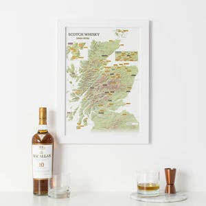 Personalised Scratch Off Whisky Distilleries Print - gift, gift for him, personalised, free shipping,scratch,wall map,whisky map