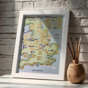 Scratch Off 92 Football Grounds Print - 2025-2026 Season, gift for him, personalised, scratch, wall map, football