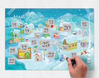 Scratch North Pole Advent Calendar - christmas, north pole, scratch, gift for him, gift for her, north pole, children, kids, free shipping