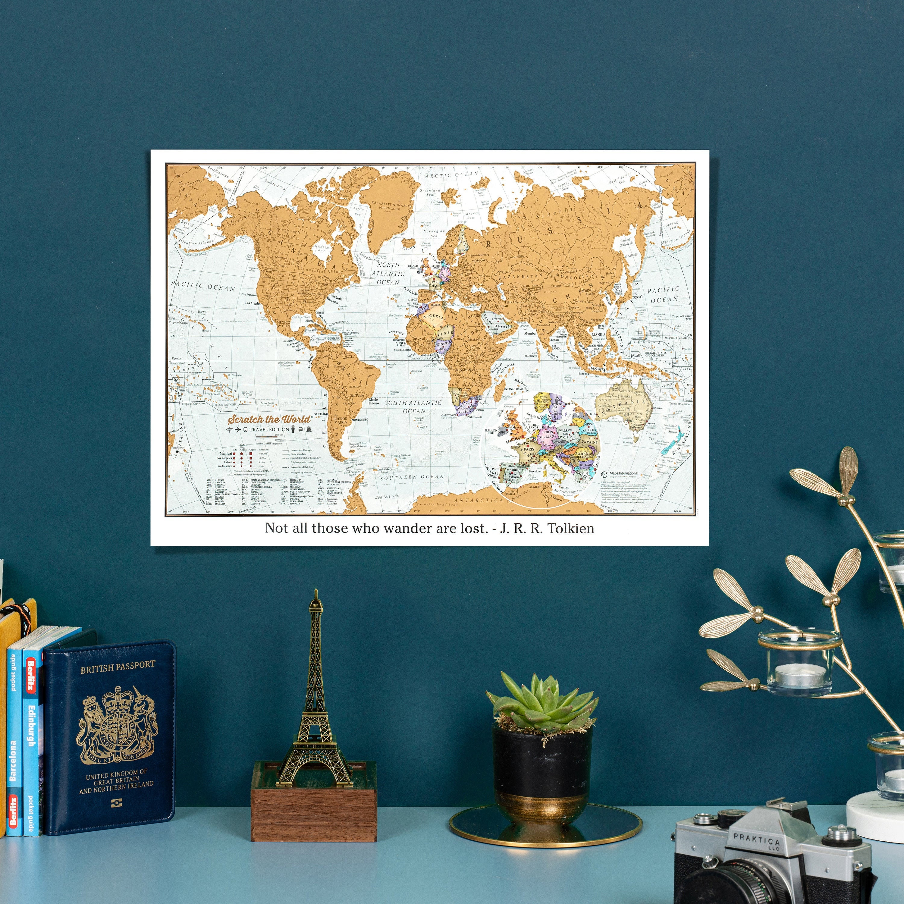 Mapa del Mundo para Rascar Gigante 【 Regalo Original 】