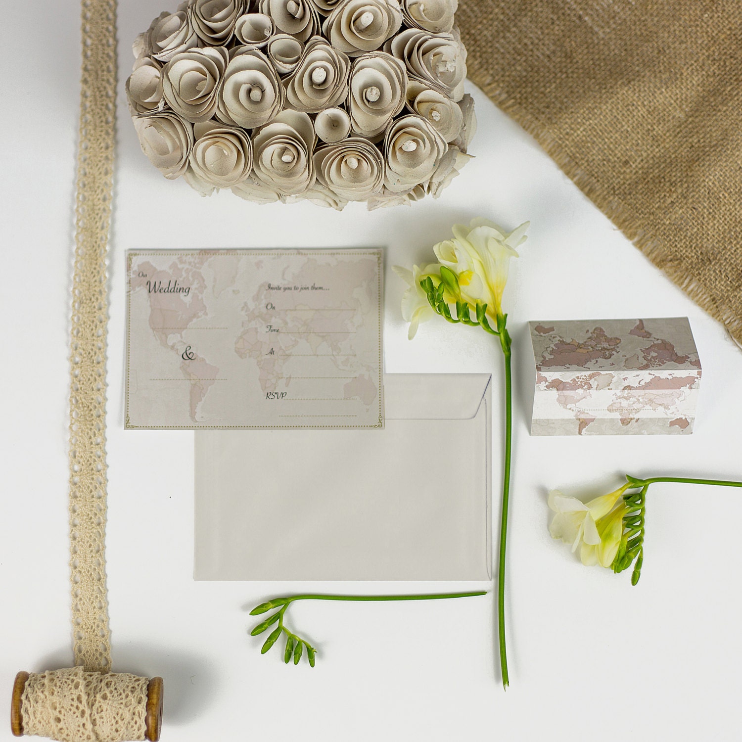 Antique World Map Wedding Invitations Pack of Ten Wedding Etsy UK