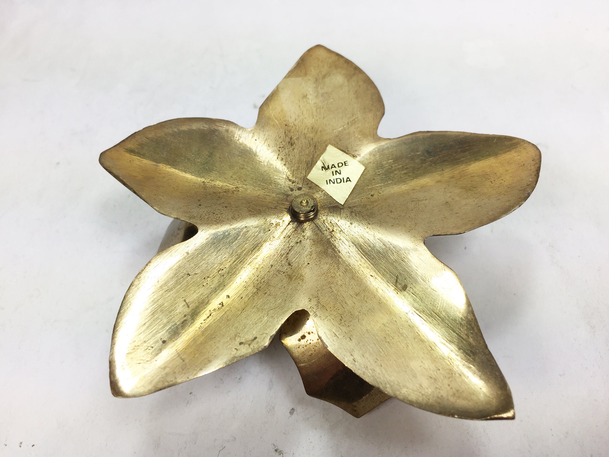 Vintage Brass Flower Shape Candle Holder Small Size Etsy