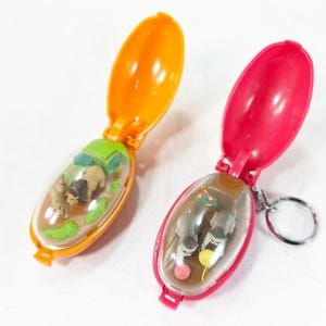 Two Vintage Takara Pocket Critters Keychain 1993 Kitty Kitty