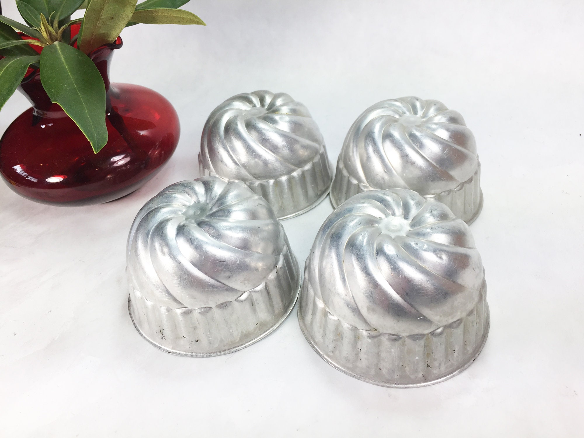 Vintage Aluminum Jello Molds Set of 4 Baking Molds Small Size Etsy