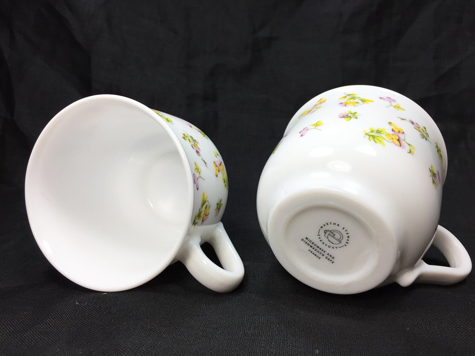 Vintage Martha Stewart Everyday Pair of Milk Glass Tea Cups Etsy