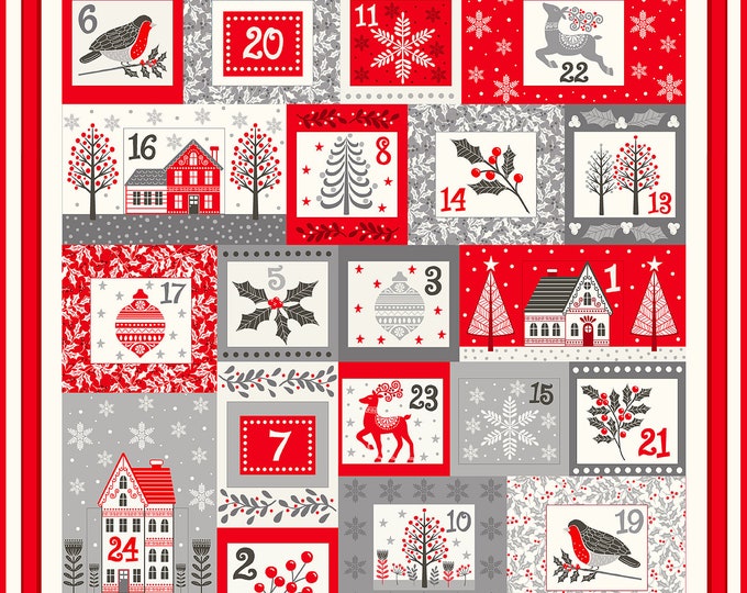 Makower Scandi Advent Calendar Panel. Scandinavian Pocket Calendar