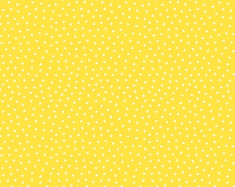 Yellow Spotted Fabric Material POLY COTTON Crafts Quilting Sewing 1M