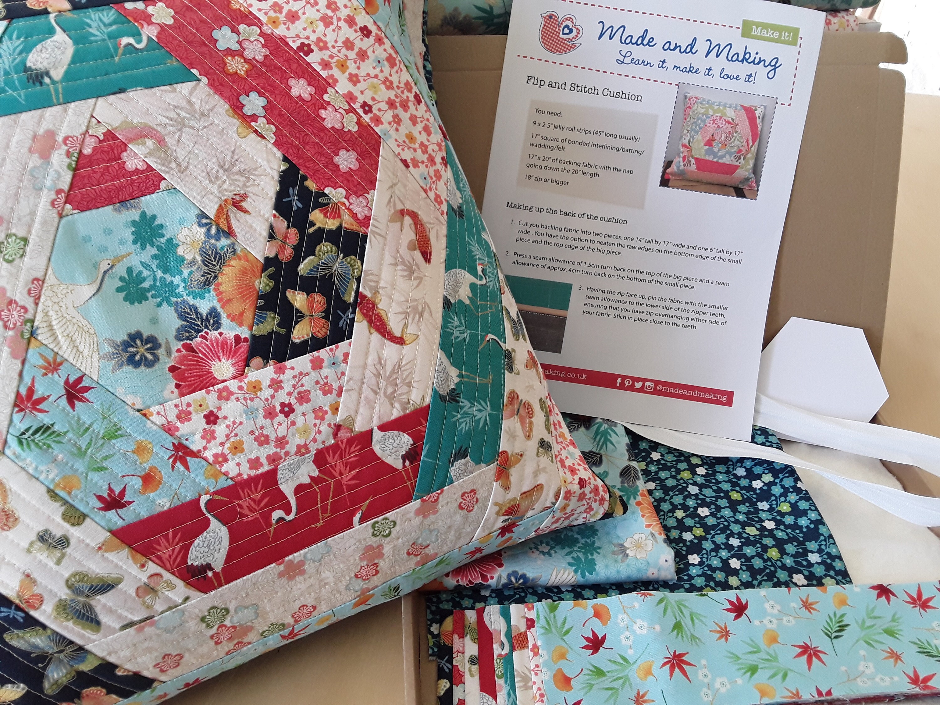 Flip and Stitch Cushion Kit. Make your own patchwork cushion Etsy