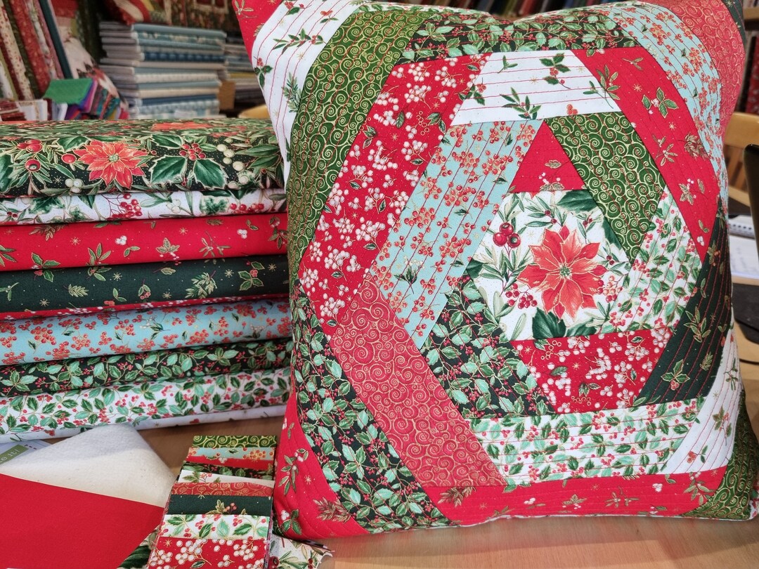Christmas Flip and Stitch Cushion Kit. Make Your Own Patchwork Etsy UK