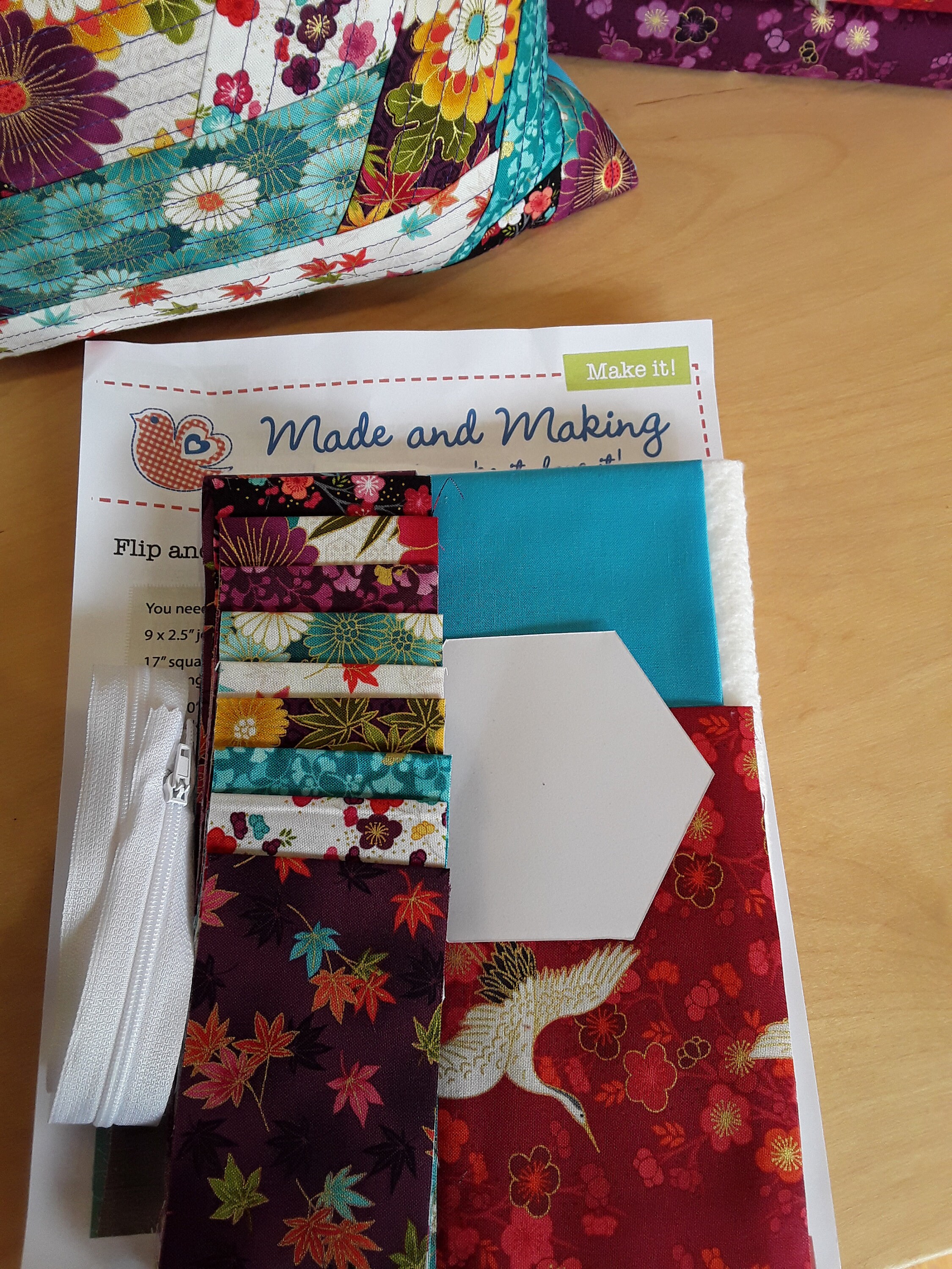 Japanese Flip and Stitch Cushion Kit. Make Your Own Patchwork Etsy UK