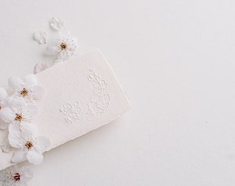 Cherry Blossom Embosser Stamp, Embossing Stamper, Floral Embosser, Embossing Seal, Cherry Blossom Wedding Invitation, CherryBark EBOTA311