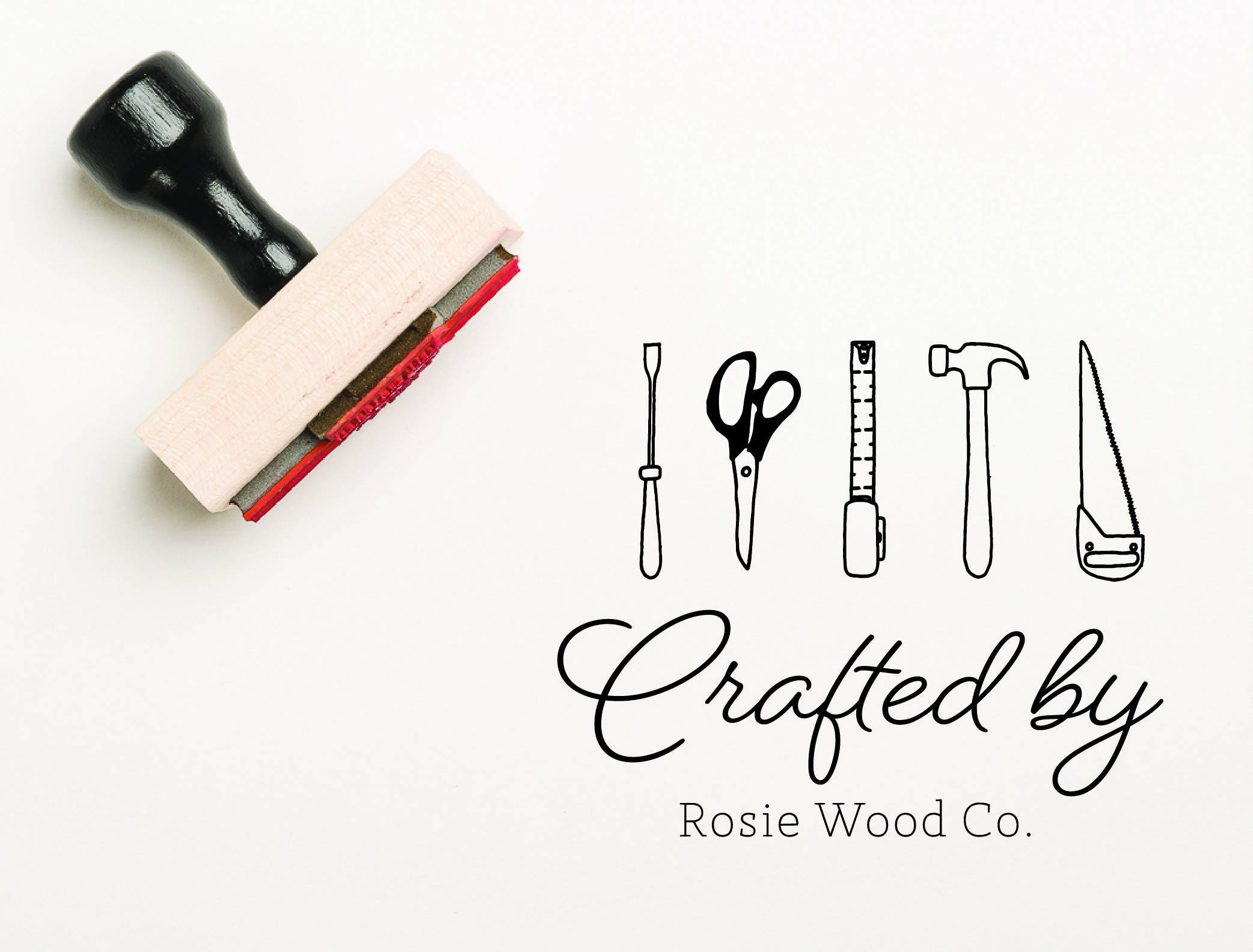 Crafted by Stamp Self Inking Stamp Etsy Shop Name Stamp Etsy