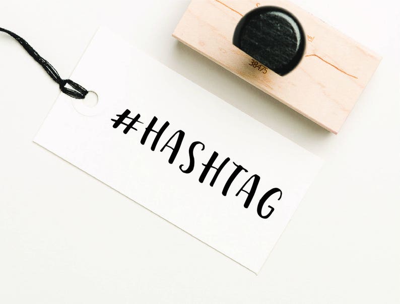 Custom Business Hashtag Stamp Custom Business Stamp Social Etsy