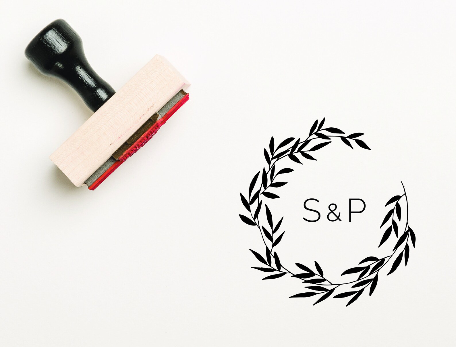 Custom Wreath Stamp Wedding Invitation Stamp Save the Date Etsy