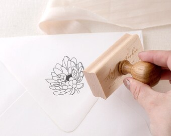 Flower Botanical Stamp, Self Inking Stamp, Rubber Stamp, Rustic Rubber Stamp, Floral Design Stamp, Rubber Stamper, Plant Stamp (SBOTA313)