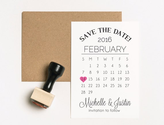 Save The Date Stamp Set Two Stamps Wedding Calendar Stamp Etsy India