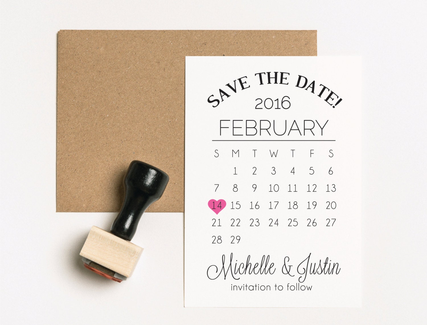 Save The Date Stamp Set TWO Stamps Wedding Calendar Stamp Etsy
