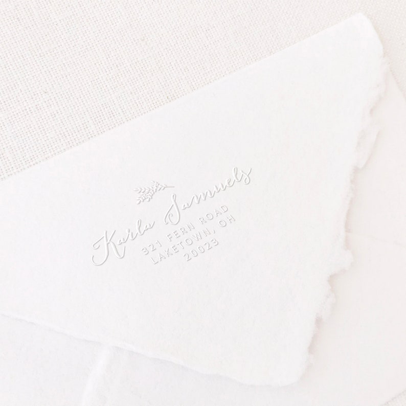 Laurel Address Embosser Return Address Embossing Stamp Etsy