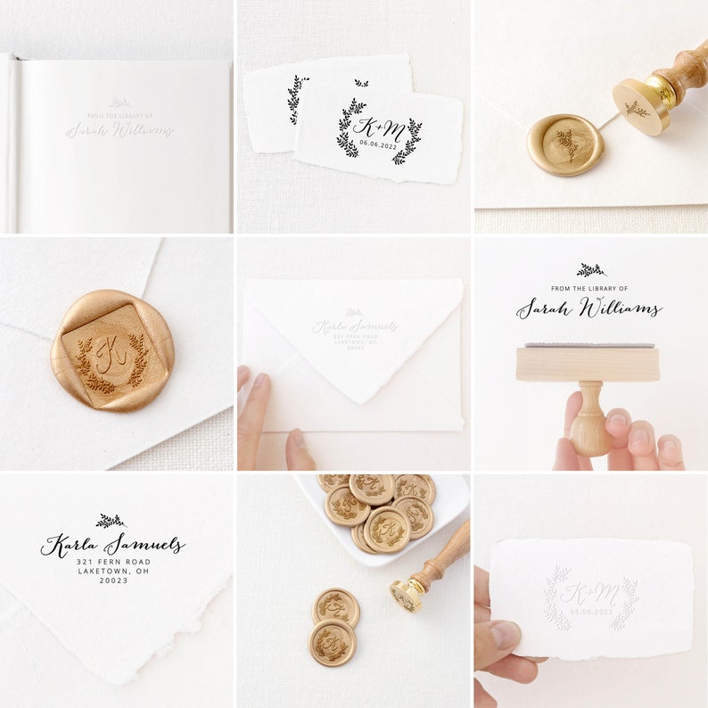 Laurel Address Embosser Return Address Embossing Stamp Etsy