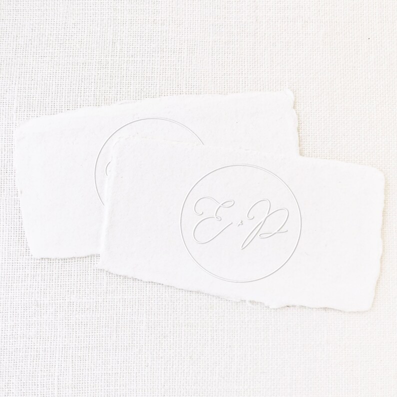 Initial Embossing Stamp Calligraphy Embossing Seal Wedding Etsy