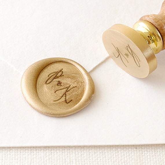 E-Z 1 Letter Monogram Maker Custom Wax Seal Stamp with Rosewood