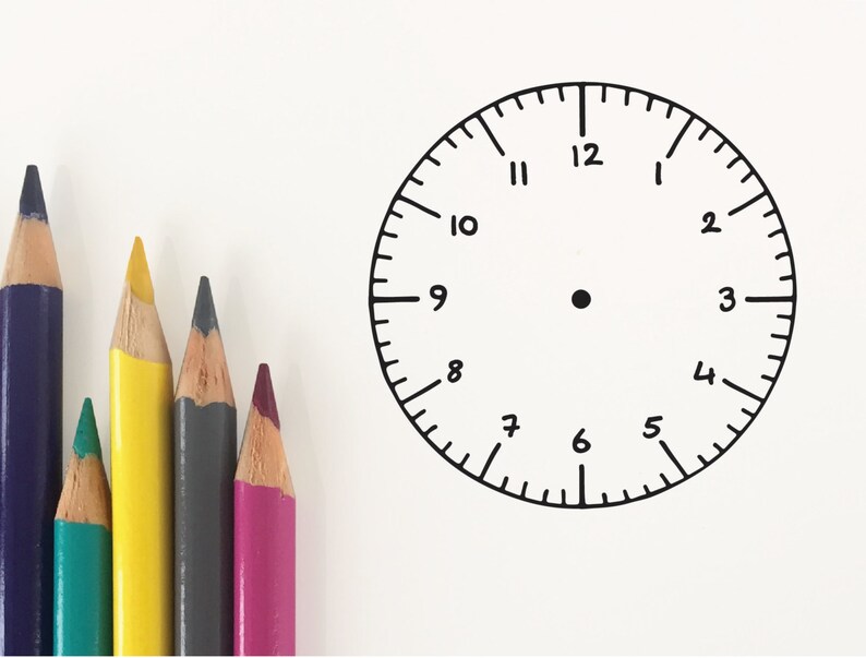 Learn to Tell the Time Stamp. Teaching Stamp. Educational Etsy