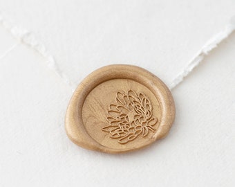 Flower Wax Seal Stamp, Wax Stamp, Wedding Wax Seal, RSVP Envelope Seal, Wedding Invitations Flower Seal, Botanical Wedding Stamp (WBOTA313)