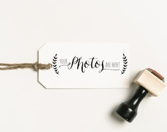 Your Photos Are Here Stamp, Photographer Stamp, Wedding Photographer Stamp, Photos Enclosed, Photo Package, Packaging Stamp (SMAIL402 - S.2)