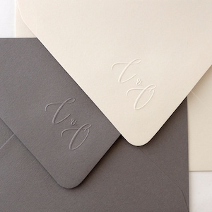 Monogramm Prägestempel, Benutzerdefinierte Einladung Prägestempel, Geschenke für Paare, Hochzeitsprägestempel, personalisierte Initialen Prägestempel, JULIETTE EMONO130