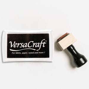 Versacraft Ink Pad, Fabric Ink Pad, Fabric Stamp Pad, Waterproof Ink Pad, Black Washable Ink Pad, Versacraft Stamp Pad, Wood Ink Pad (Black)