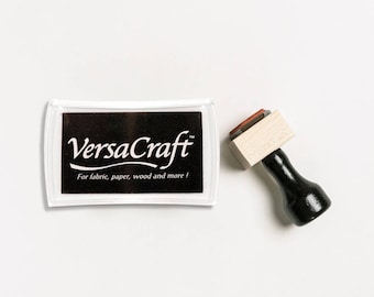 Versacraft Ink Pad, Fabric Ink Pad, Fabric Stamp Pad, Waterproof Ink Pad, Black Washable Ink Pad, Versacraft Stamp Pad, Wood Ink Pad (Black)