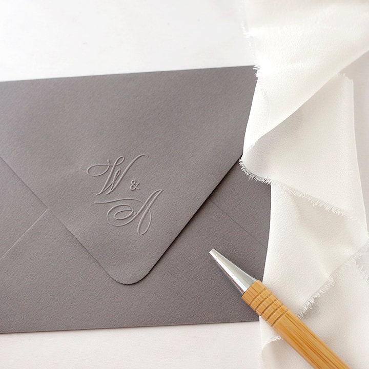 Custom Initials Embosser Wedding Embosser Embossing Stamp Etsy