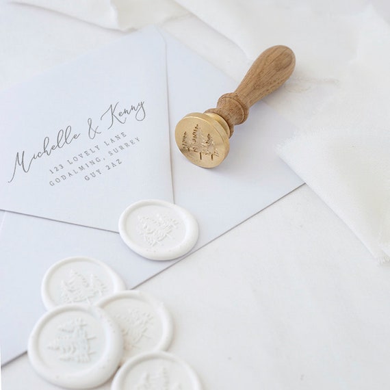 Self Adhesive Wax Seals White Tree Wedding Wax Seal Sticker DIY Envelope Seals Custom Wedding