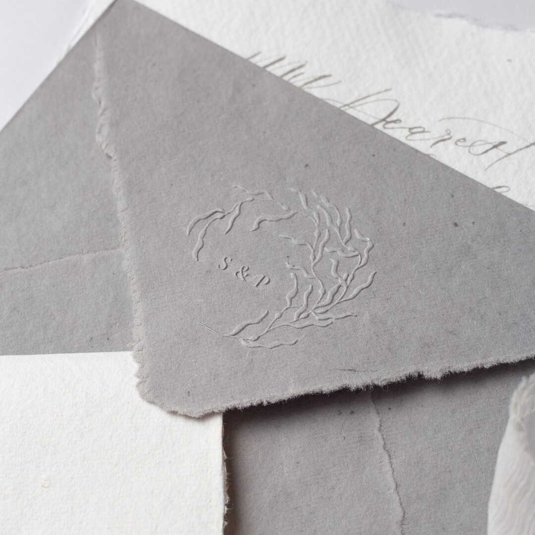 Coastal Initial Embosser Stamp, Custom Embossing Seal, Sea Whistle ...